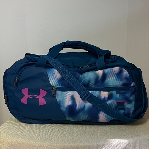 Under Armour Handbags - Under Armour Undeniable 4.0 Duffle Gym Dance Travel Bag Blue/Pink